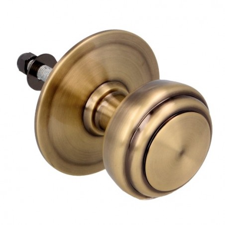 AMIG 6260  
 Pomo puerta de entrada 12  
 Ø70 mm  
 Latón  
 Cuero