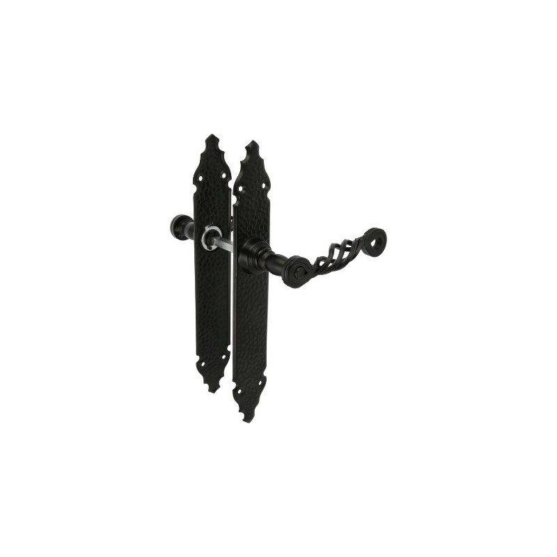 AMIG 6429  
 Manilla con placa 102P  
 280 x 44 mm  
 Placa de acero, Tirador de zamak  
 Negro