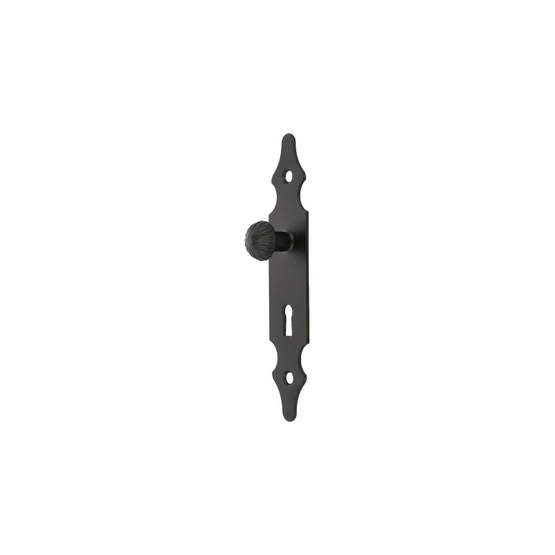 AMIG 6432  
 Escudo tirador con bocallave 102  
 146 x 30 mm  
 Acero  
 Negro