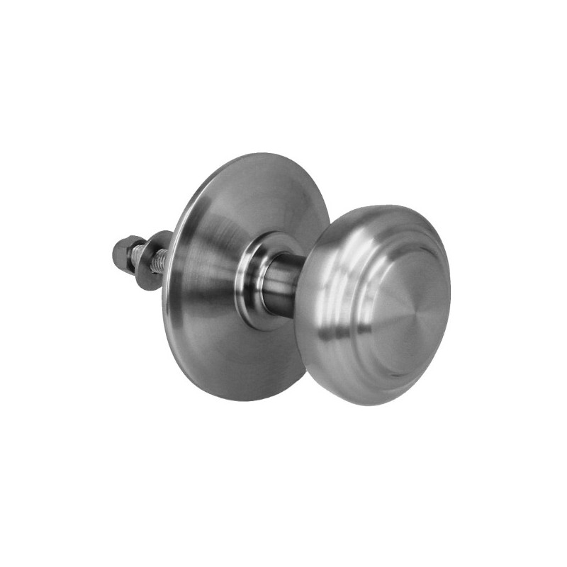 AMIG 6446  
 Pomo puerta de entrada 15  
 Ø70 mm  
 Latón  
 Cromado mate