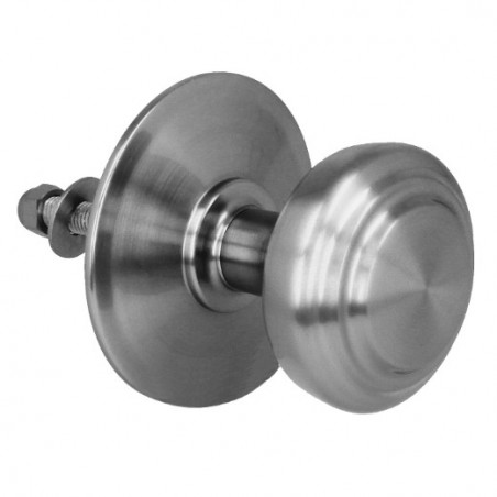 AMIG 6446  
 Pomo puerta de entrada 15  
 Ø70 mm  
 Latón  
 Cromado mate