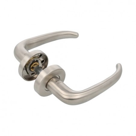 AMIG 6458  
 Manilla con roseta 21R  
 Ø53 mm  
 Acero inoxidable 18/8  
 Mate