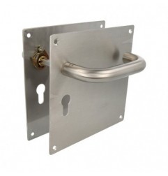 AMIG 6489  
 Manilla con placa 3CB  
 180 x 180 mm  
 Acero inoxidable 18/8  
 Mate