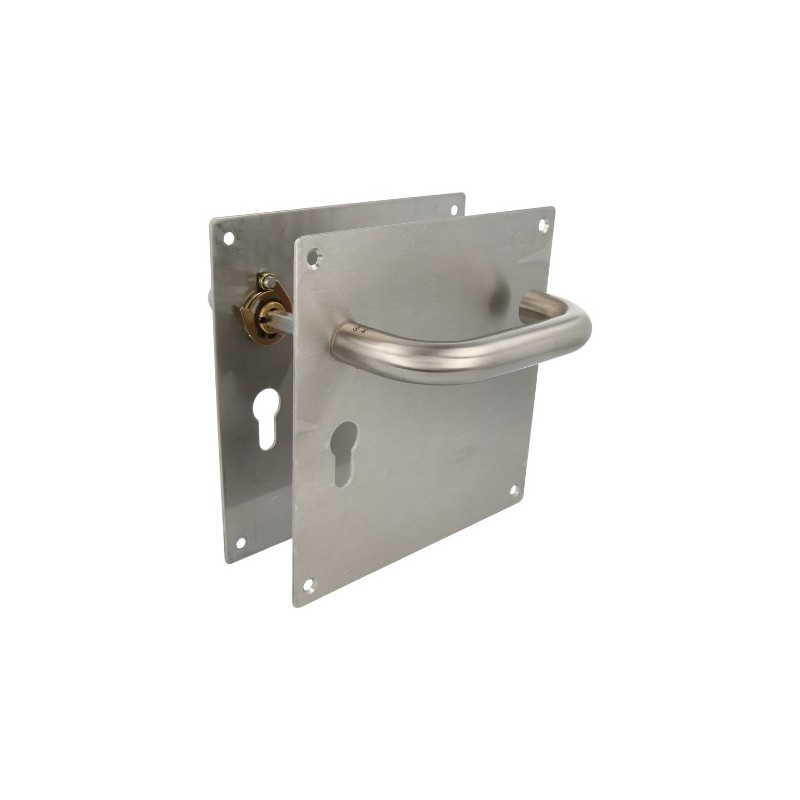 AMIG 6489  
 Manilla con placa 3CB  
 180 x 180 mm  
 Acero inoxidable 18/8  
 Mate
