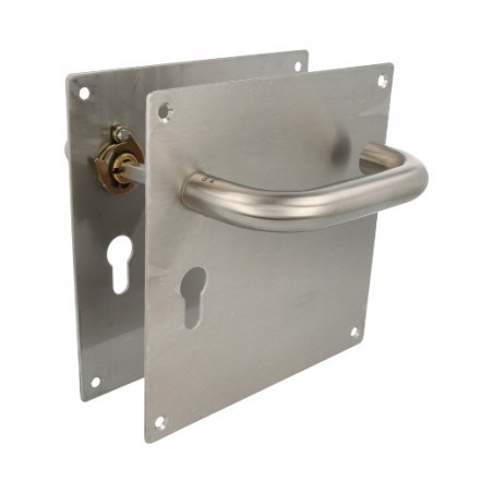 AMIG 6489  
 Manilla con placa 3CB  
 180 x 180 mm  
 Acero inoxidable 18/8  
 Mate