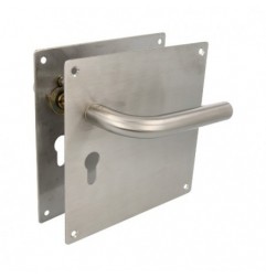 AMIG 6490  
 Manilla con placa 4CB  
 180 x 180 mm  
 Acero inoxidable 18/8  
 Mate