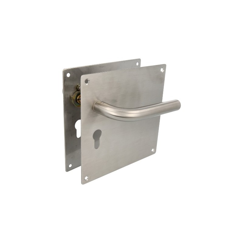 AMIG 6490  
 Manilla con placa 4CB  
 180 x 180 mm  
 Acero inoxidable 18/8  
 Mate