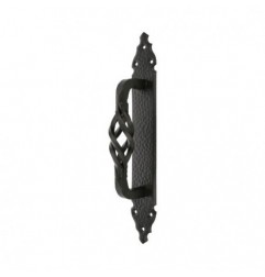 AMIG 6491  
 Manillón con placa 104  
 280 x 45 mm  
 Placa de acero, Tirador de zamak  
 Negro
