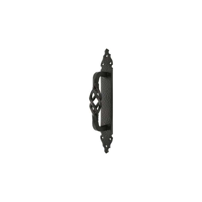AMIG 6491  
 Manillón con placa 104  
 280 x 45 mm  
 Placa de acero, Tirador de zamak  
 Negro