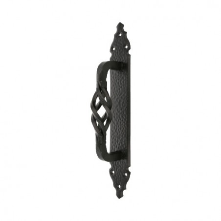 AMIG 6491  
 Manillón con placa 104  
 280 x 45 mm  
 Placa de acero, Tirador de zamak  
 Negro