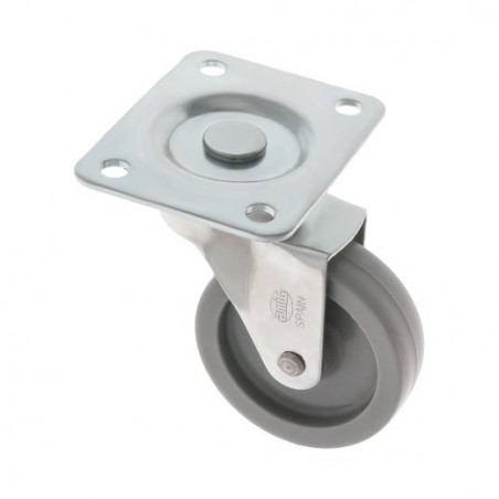 AMIG 6717  
 Rueda con pletina 2500  
 Ø50 mm  
 Nylon  
 Gris