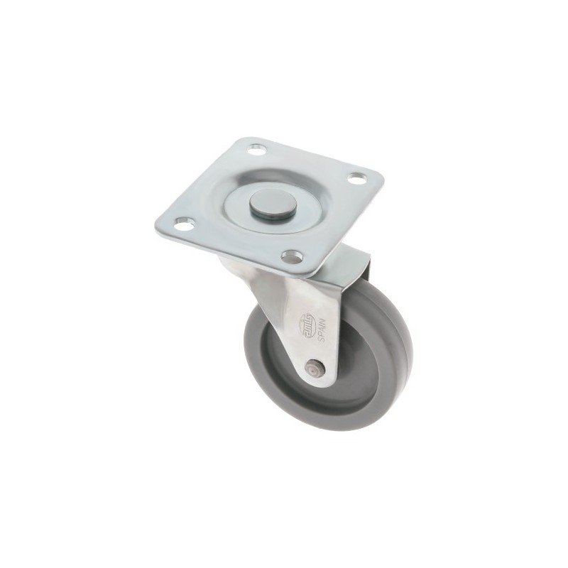 AMIG 6718  
 Rueda con pletina 2500  
 Ø60 mm  
 Nylon  
 Gris