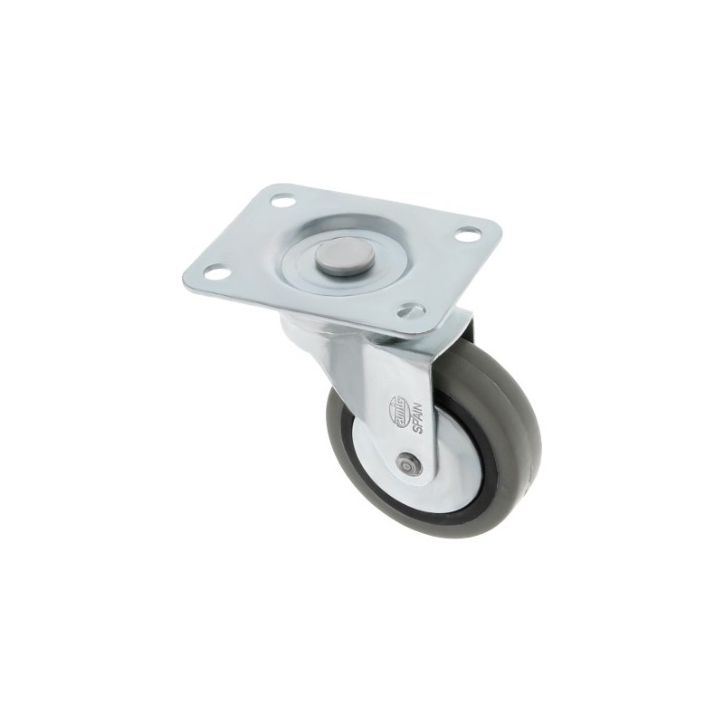 AMIG 6723  
 Rueda con pletina 2502  
 Ø30 mm  
 Goma-poliamida  
 Gris