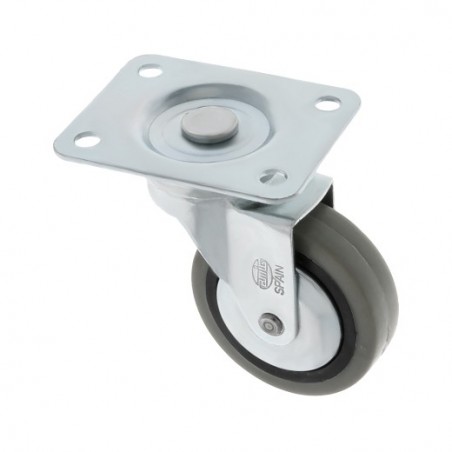 AMIG 6723  
 Rueda con pletina 2502  
 Ø30 mm  
 Goma-poliamida  
 Gris