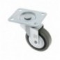 AMIG 6723  
 Rueda con pletina 2502  
 Ø30 mm  
 Goma-poliamida  
 Gris