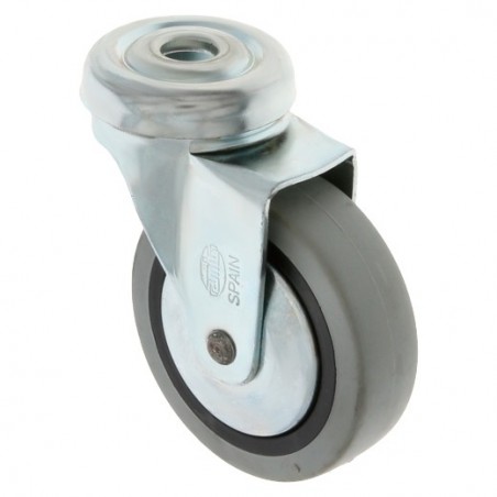 AMIG 6730  
 Rueda con agujero 2504  
 Ø50 mm  
 Goma-poliamida  
 Gris