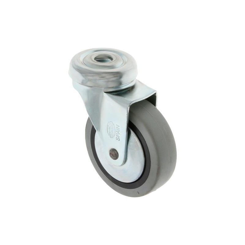 AMIG 6731  
 Rueda con agujero 2504  
 Ø60 mm  
 Goma-poliamida  
 Gris
