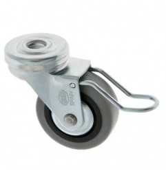 AMIG 6732  
 Rueda con agujero y freno 2505  
 Ø60 mm  
 Goma-poliamida  
 Gris