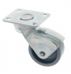 AMIG 6733  
 Rueda con pletina 2506  
 Ø25 mm  
 Nylon  
 Gris