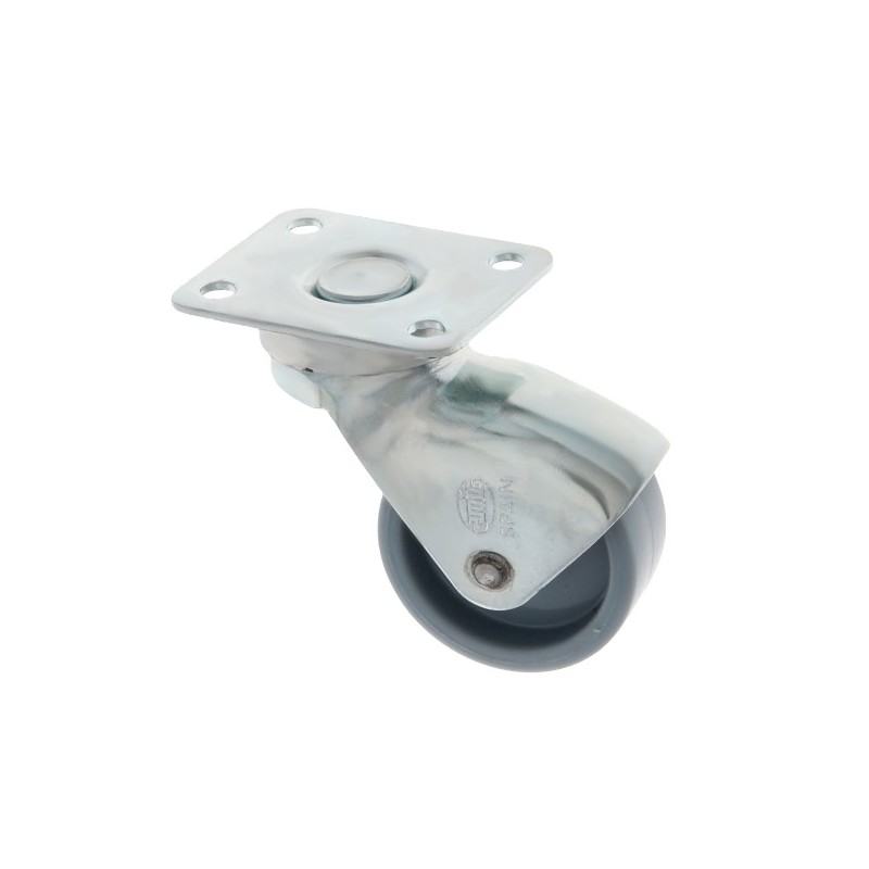 AMIG 6734  
 Rueda con pletina 2506  
 Ø30 mm  
 Nylon  
 Gris