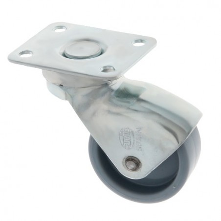 AMIG 6734  
 Rueda con pletina 2506  
 Ø30 mm  
 Nylon  
 Gris