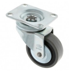 AMIG 6741  
 Rueda con pletina 2510  
 Ø60 mm  
 Goma-poliamida  
 Gris