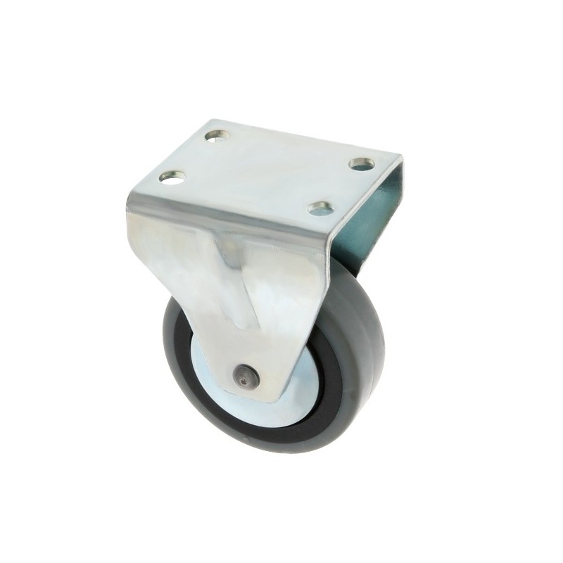 AMIG 6743  
 Rueda con pletina fija 2511  
 Ø60 mm  
 Goma-poliamida  
 Gris