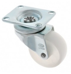 AMIG 6745  
 Rueda con pletina 2512  
 Ø60 mm  
 Poliamida  
 Blanco