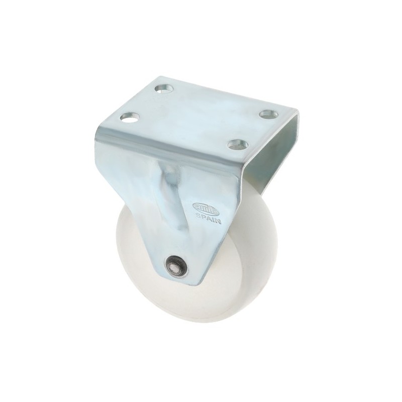AMIG 6746  
 Rueda con pletina fija 2513  
 Ø40 mm  
 Poliamida  
 Blanco