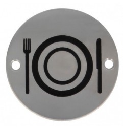 AMIG 6758  
 Placas señalización adhesivas  
 Ø75 mm  
 Acero inoxidable  
 Mate