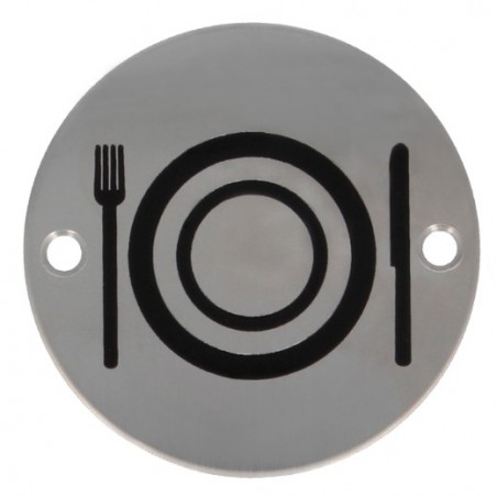 AMIG 6758  
 Placas señalización adhesivas  
 Ø75 mm  
 Acero inoxidable  
 Mate