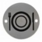 AMIG 6758  
 Placas señalización adhesivas  
 Ø75 mm  
 Acero inoxidable  
 Mate