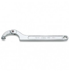 99ST 80-120 Llave de gancho articulada con nariz redonda para tuercas, con orificio de accionamiento, cromada