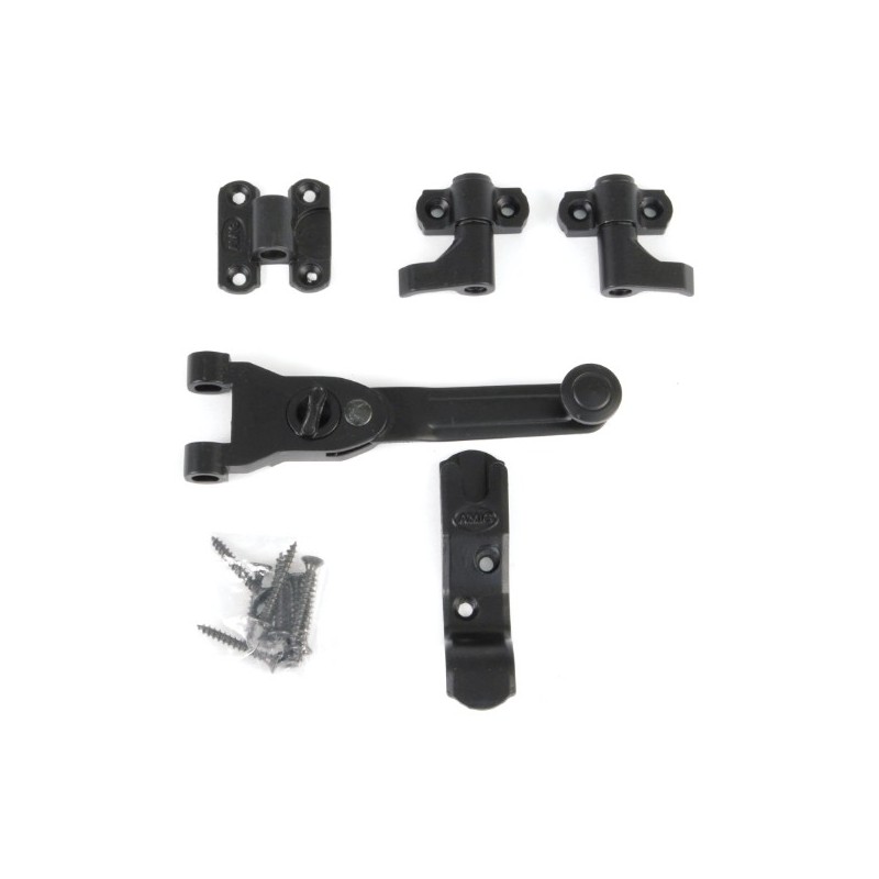AMIG 7013  
 Herrajes para dos hojas 2904  
 80 mm  
 Zamak  
 Negro