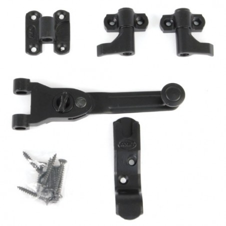 AMIG 7013  
 Herrajes para dos hojas 2904  
 80 mm  
 Zamak  
 Negro