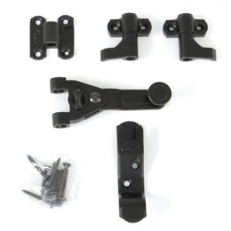 AMIG 7014  
 Herrajes para dos hojas 2905  
 60 mm  
 Zamak  
 Negro