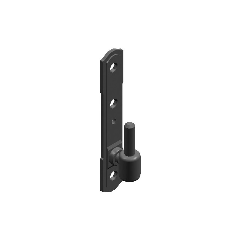 AMIG 7032  
 Pernio fijo con placa 2980  
 140 x 24 x 16 mm  
 Acero  
 Negro