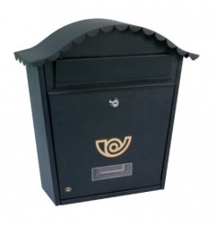 AMIG 7464   Buzón 1   370 x 360 x 105 mm   Acero   Negro