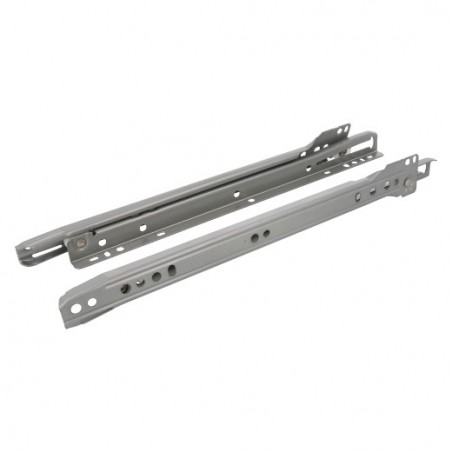 AMIG 7472  
 Guía para cajón con rodillos 12  
 300 x 37 mm  
 Acero  
 Gris metalizado