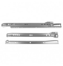 AMIG 7474  
 Guía para cajón con rodillos 16  
 400 x 37 mm  
 Acero  
 Gris metalizado