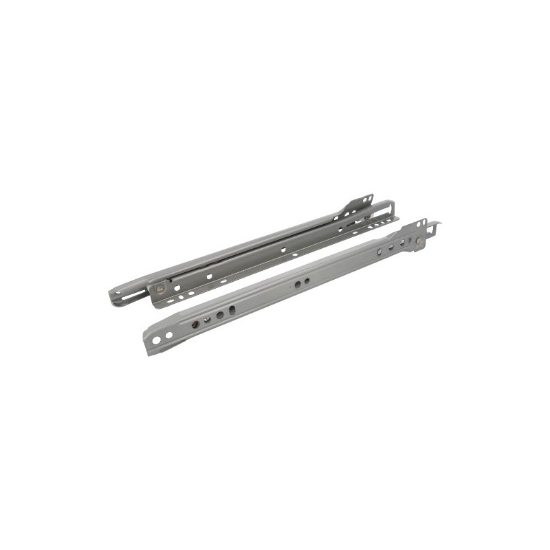 AMIG 7475  
 Guía para cajón con rodillos 18  
 450 x 37 mm  
 Acero  
 Gris metalizado