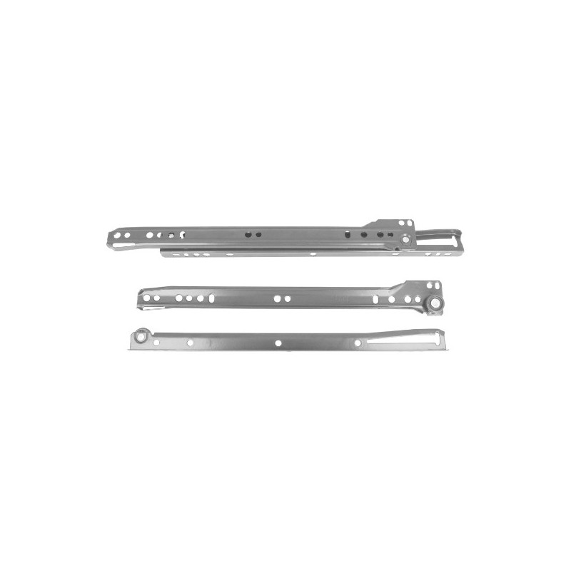 AMIG 7476  
 Guía para cajón con rodillos 20  
 500 x 37 mm  
 Acero  
 Gris metalizado