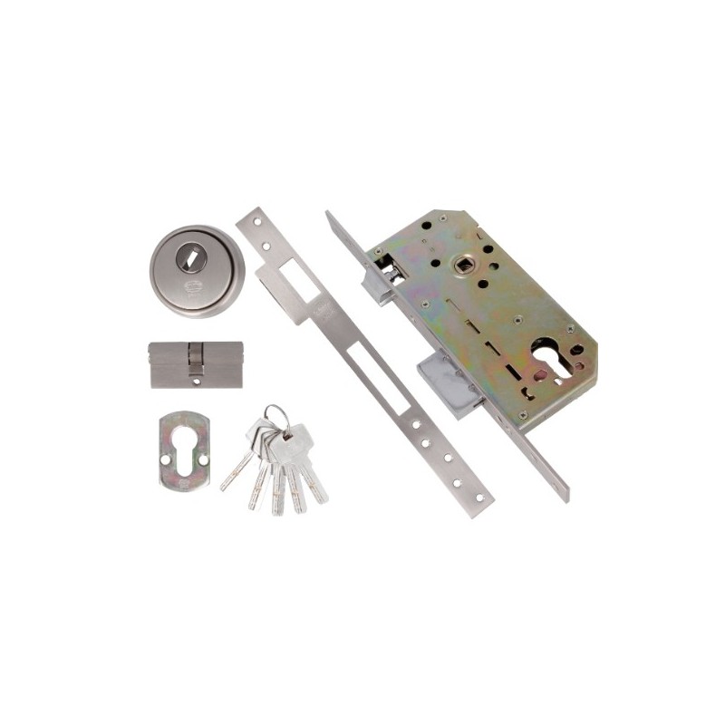 AMIG 7551  
 Cerradura 200  
 50/85  
 Acero  
 Cromado mate