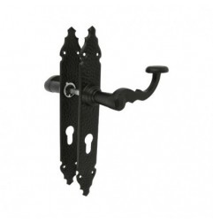 AMIG 7816  
 Manilla con placa 100PB  
 280 x 44 mm  
 Placa de acero, Tirador de zamak  
 Negro