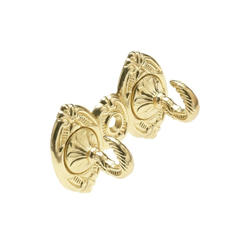AMIG 7824  
 Gancho doble 513  
 70 x 35 mm  
 Zamak  
 Latonado