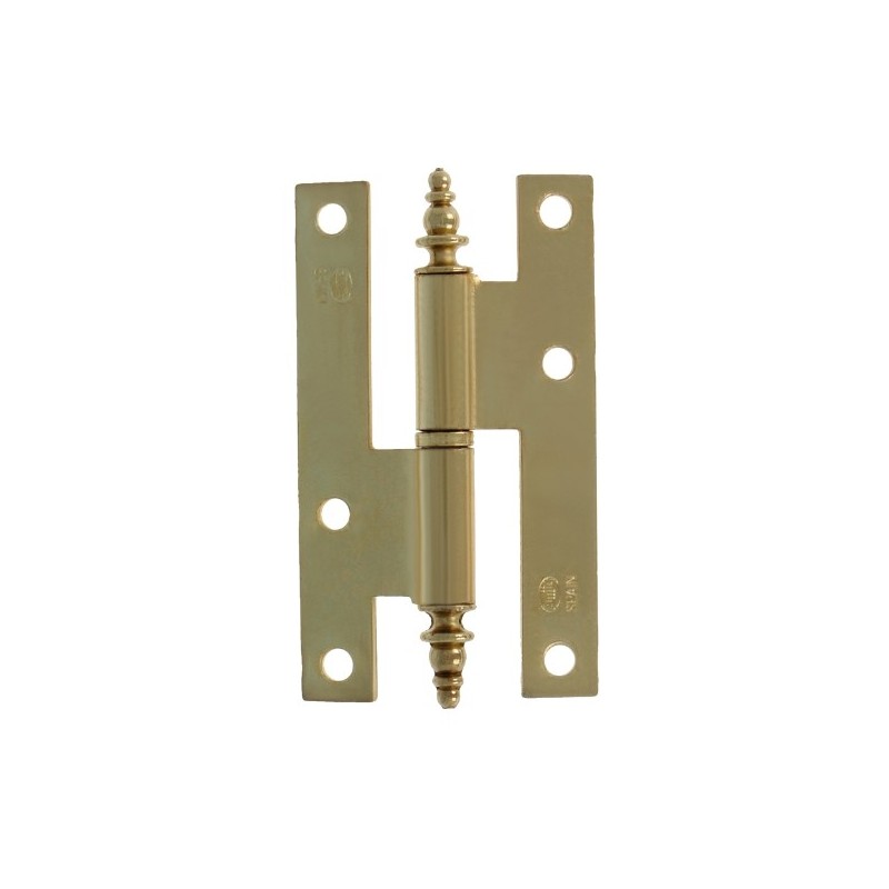 AMIG 812  
 Pernio 406  
 95 x 52 x 2 mm  
 Acero  
 Latonado barnizado - Izquierda