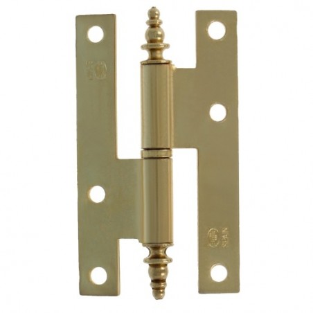 AMIG 812  
 Pernio 406  
 95 x 52 x 2 mm  
 Acero  
 Latonado barnizado - Izquierda