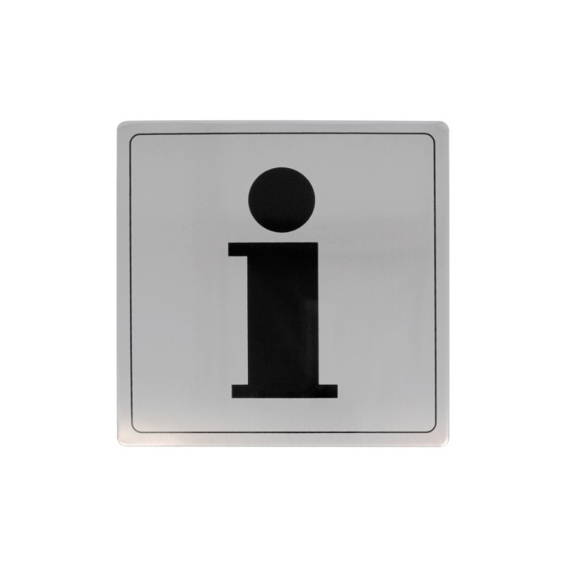 AMIG 8239  
 Placas señalización adhesivas  
 140 x 140 mm  
 Acero inoxidable  
 Mate