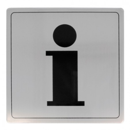 AMIG 8239  
 Placas señalización adhesivas  
 140 x 140 mm  
 Acero inoxidable  
 Mate