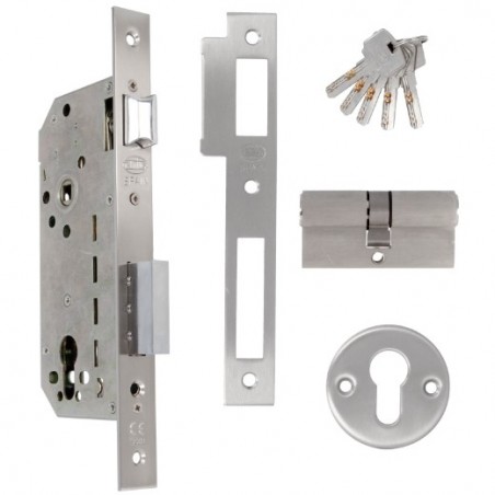 AMIG 8289  
 Cerradura 340  
 50/85  
 Acero  
 Cromado mate
